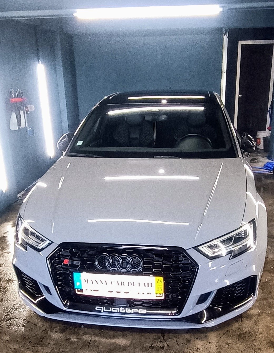 Audi branco após lavagem técnica
